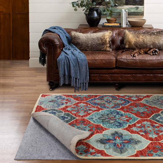 Lynn Non-Slip Protector Felt Rubber Indoor Area Rug Pad With Coating - Neutral