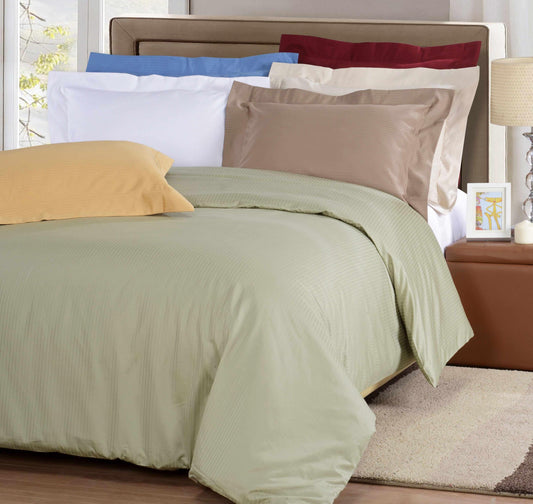 1000 Thread Count 100% Egyptian Cotton Stripes Duvet Cover Set - Light Blue
