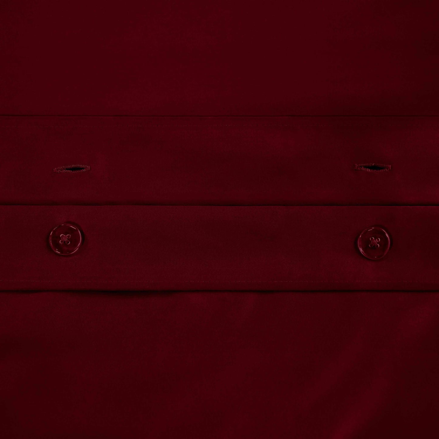 Superior Egyptian Cotton Solid All-Season Duvet Cover Set with Button Closure - Burgundy