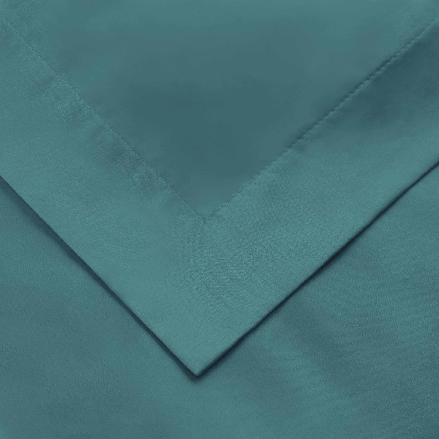 Superior Egyptian Cotton Solid All-Season Duvet Cover Set with Button Closure - Deep Sa