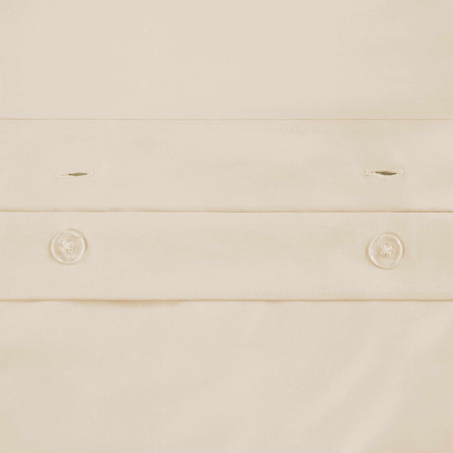 Superior Egyptian Cotton Solid All-Season Duvet Cover Set with Button Closure - Ivory