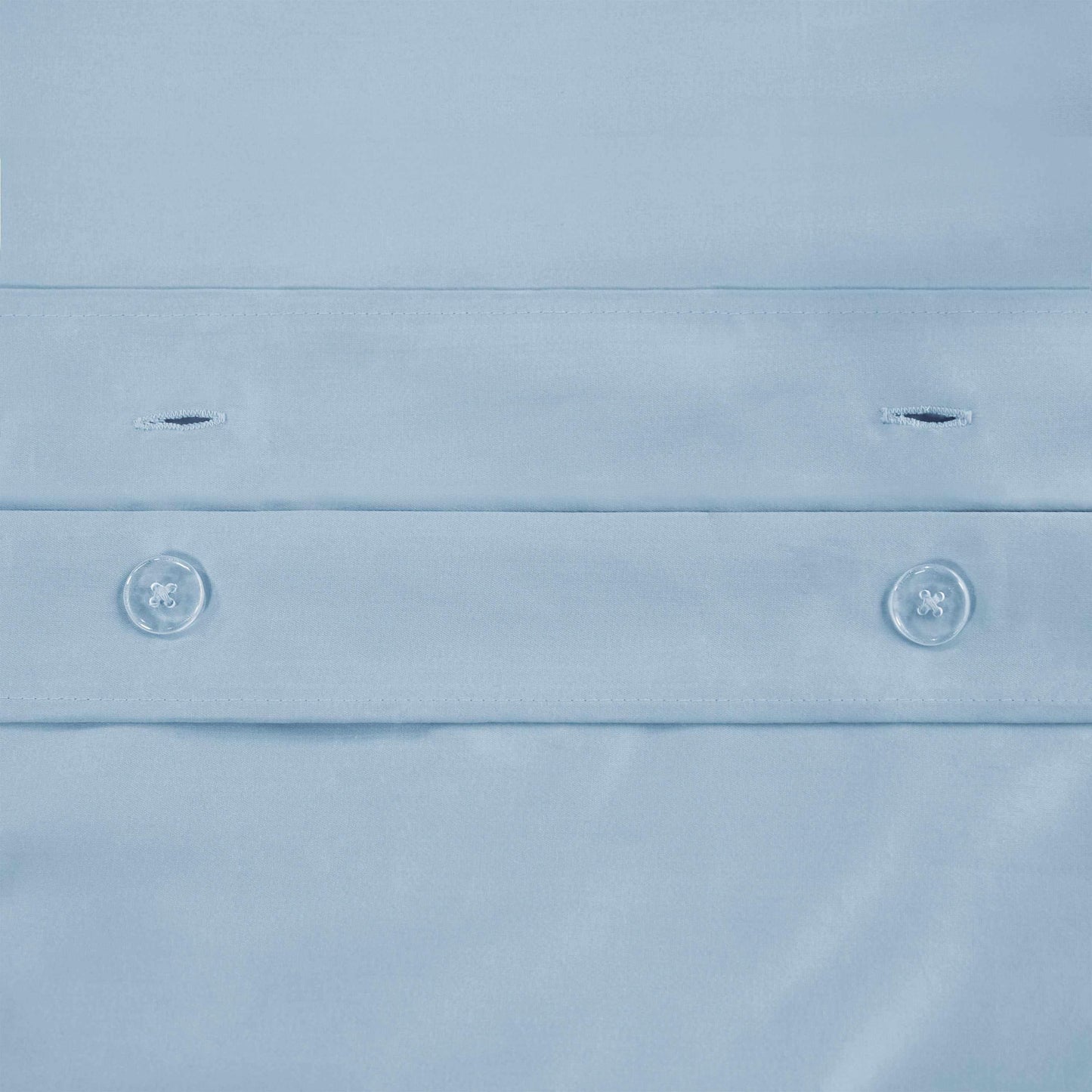 Superior Egyptian Cotton Solid All-Season Duvet Cover Set with Button Closure - lIght Blue
