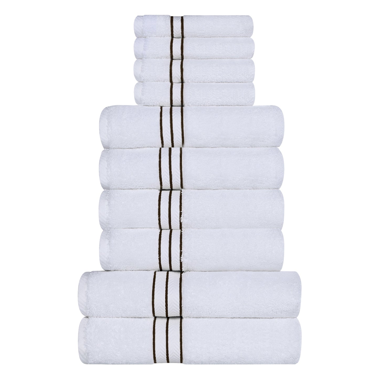 Ultra-Plush Turkish Cotton Hotel Collection Super Absorbent Solid Luxury Bathroom Set - Chocolate