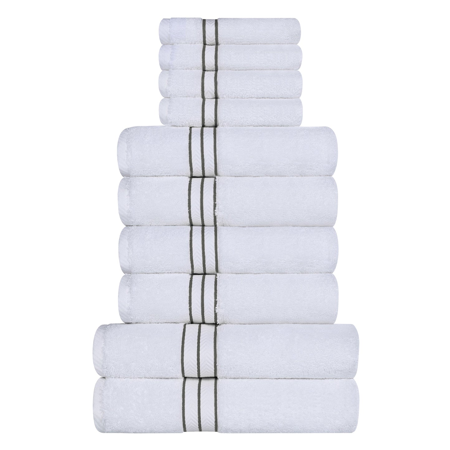 Ultra-Plush Turkish Cotton Hotel Collection Super Absorbent Solid Luxury Bathroom Set - Charcoal