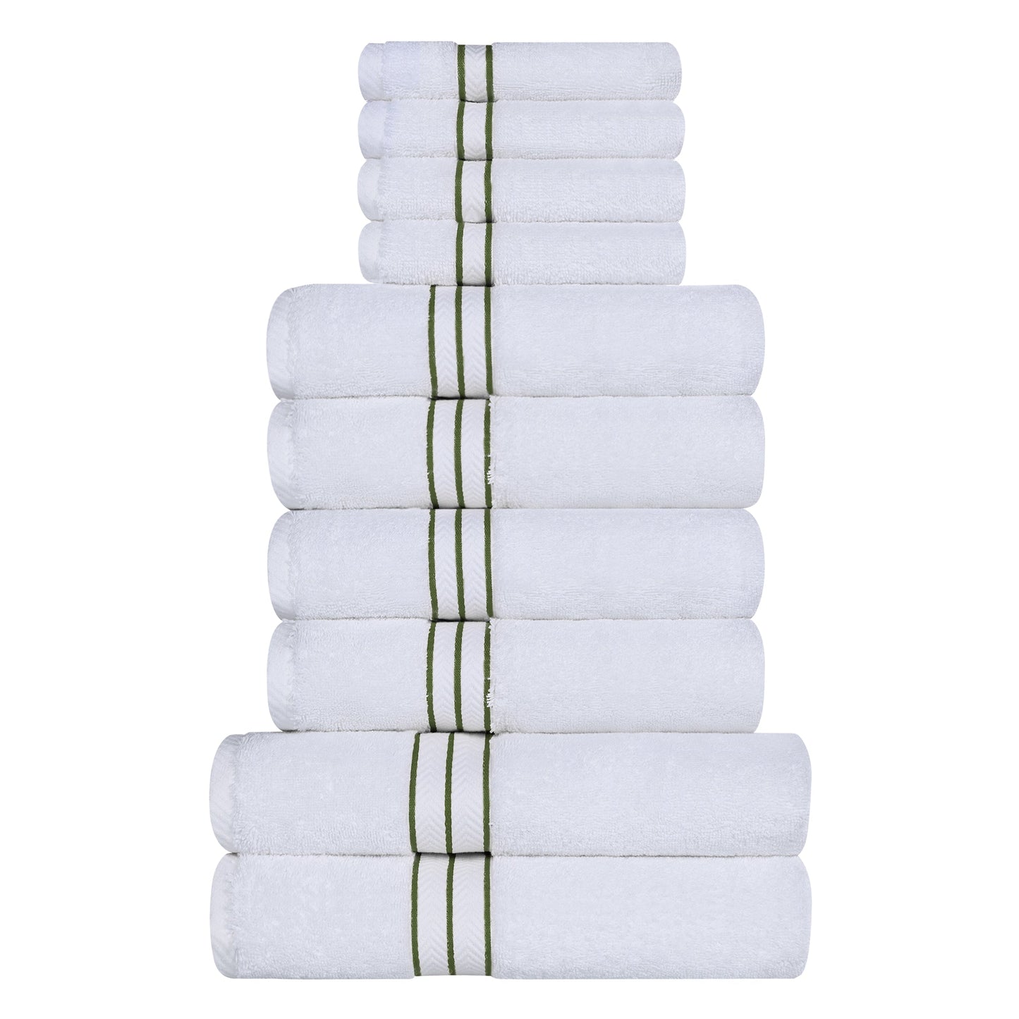 Ultra-Plush Turkish Cotton Hotel Collection Super Absorbent Solid Luxury Bathroom Set - Forest Green