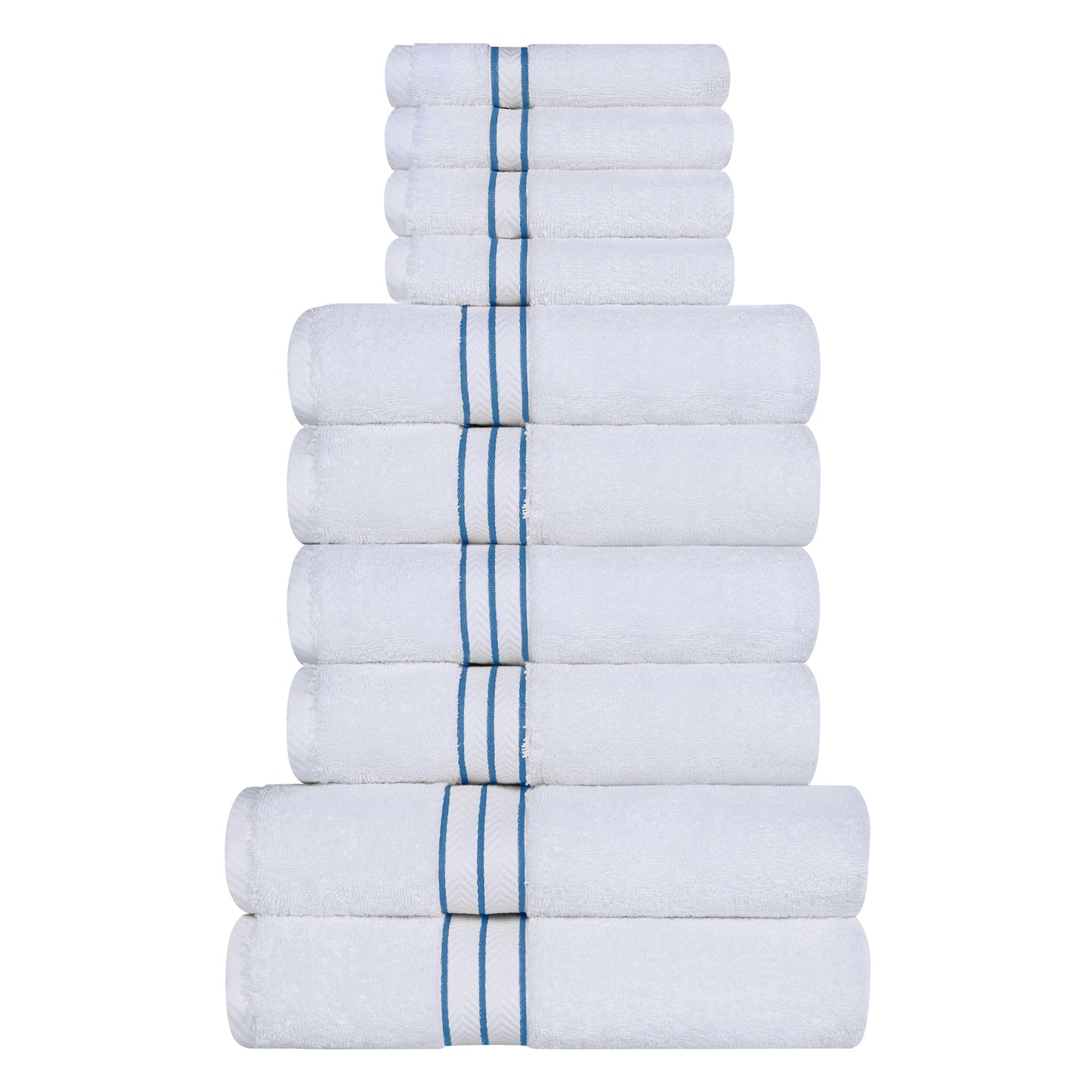 Ultra-Plush Turkish Cotton Hotel Collection Super Absorbent Solid Luxury Bathroom Set - Light Blue