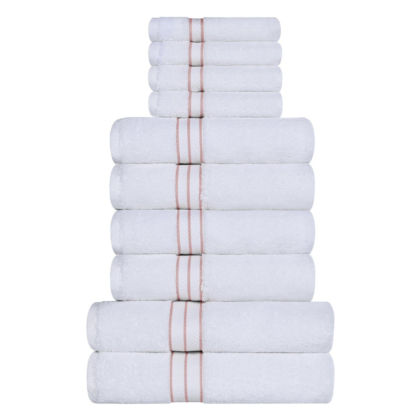 Ultra-Plush Turkish Cotton Hotel Collection Super Absorbent Solid Luxury Bathroom Set - Tea Rose