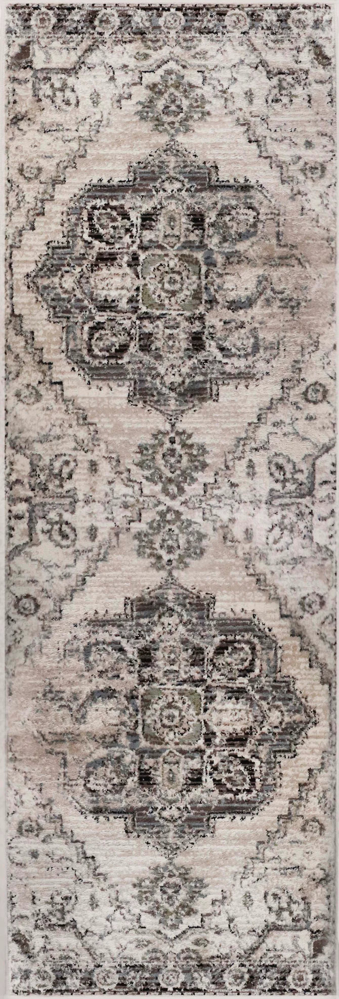 Brinton Vintage Oriental Medallion Indoor Area Rugs or Runner Rug - Slate