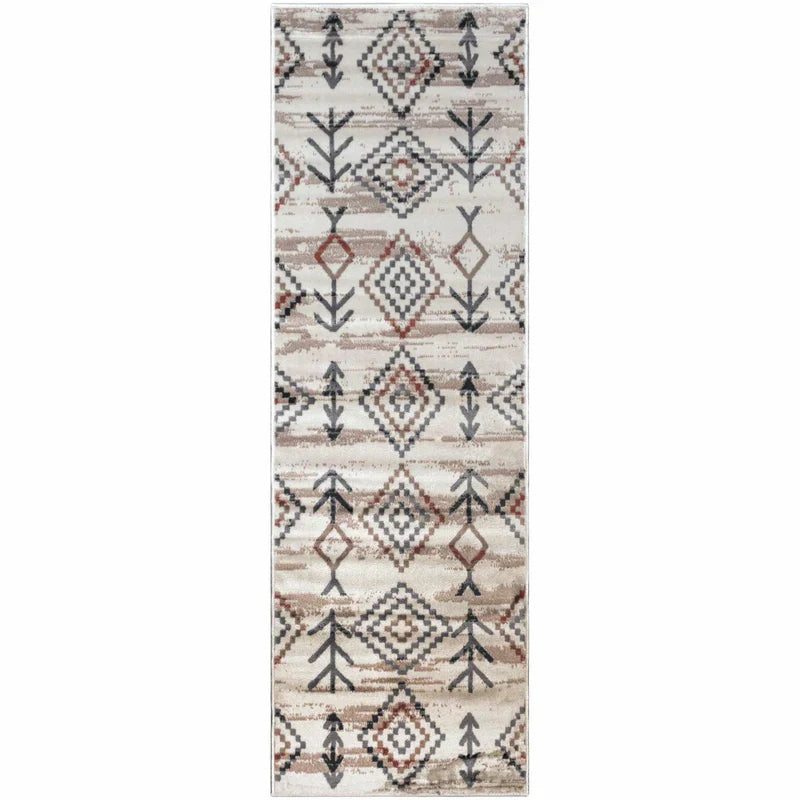 Gared Traditional Southwestern Tribal Area Rug - Bone