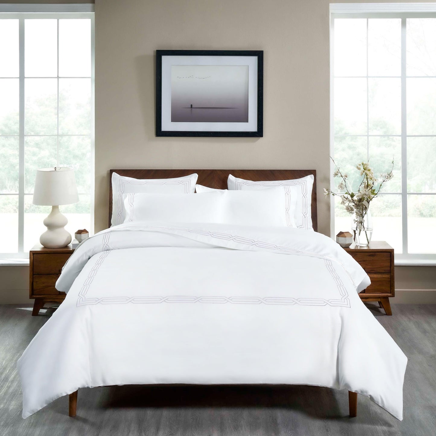 1200 Thread Count Egyptian Cotton Embroidered Duvet Cover Set