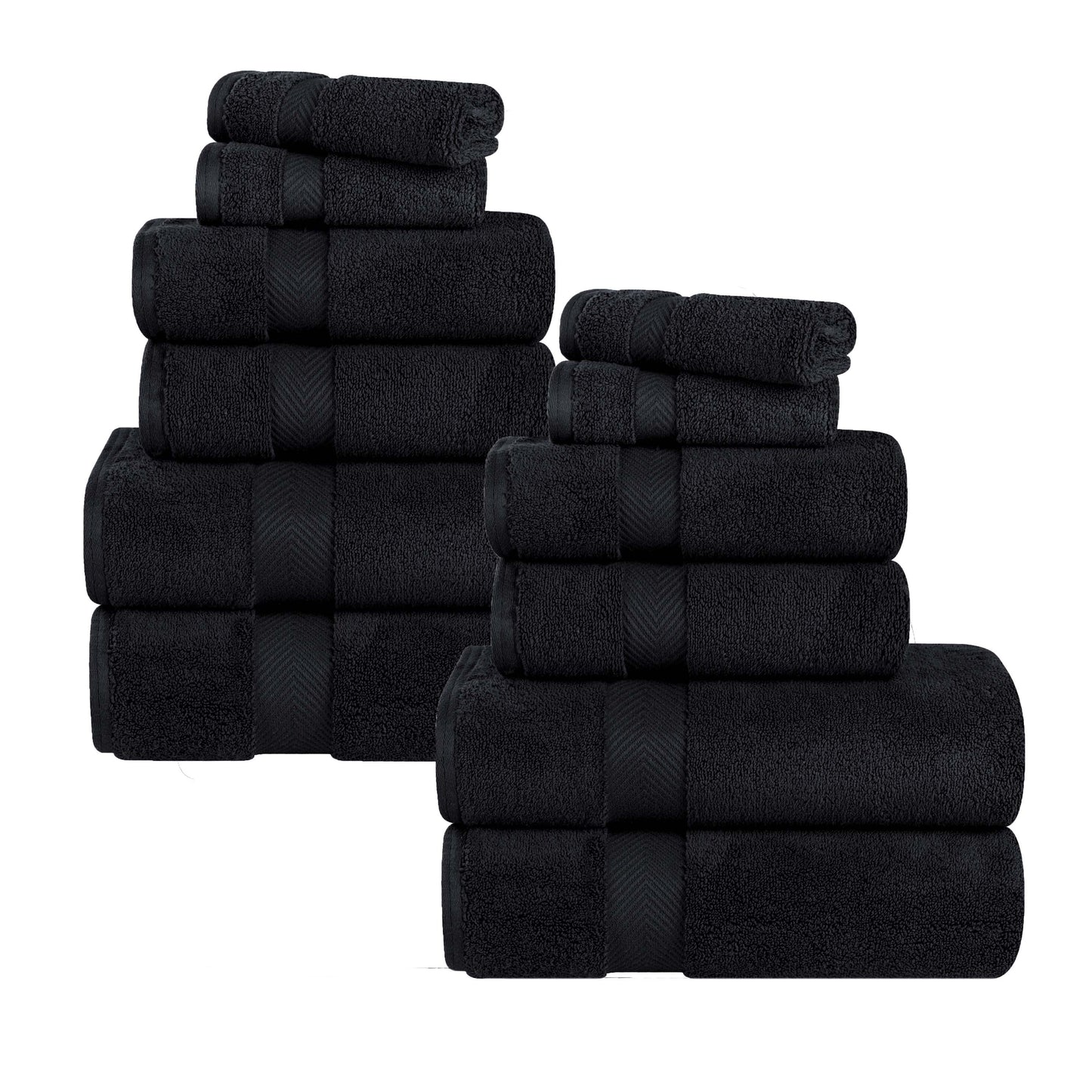 Zero Twist Cotton Ultra-Soft Absorbent Assorted - Black