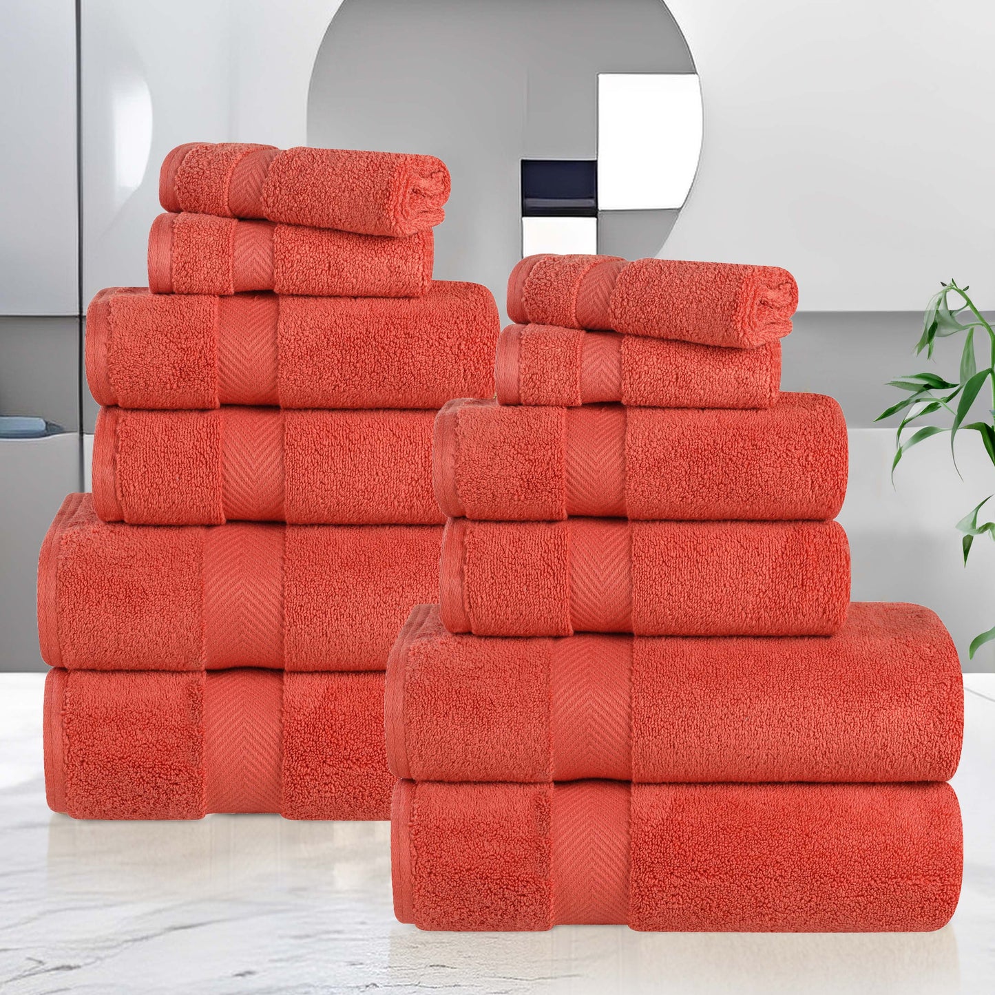 Zero Twist Cotton Ultra-Soft Absorbent Assorted - Brick Red