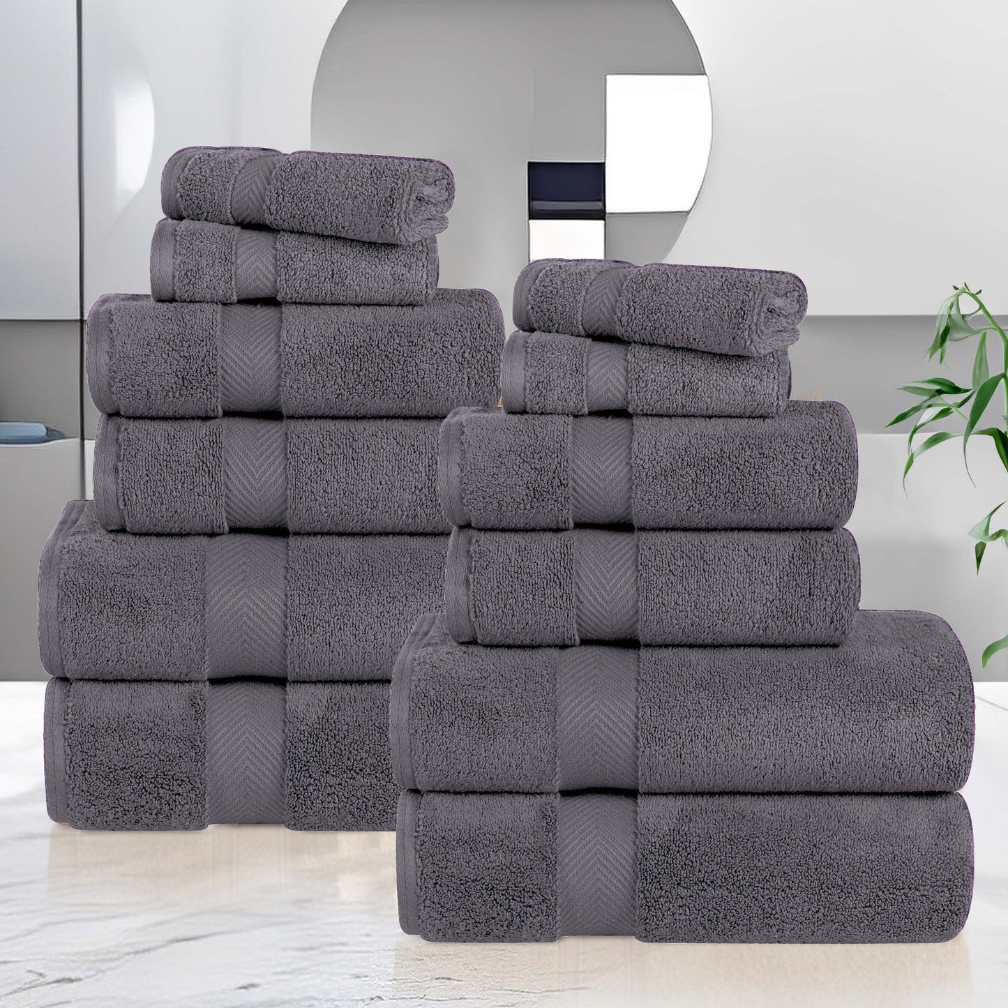 Zero Twist Cotton Ultra-Soft Absorbent Assorted - Grey