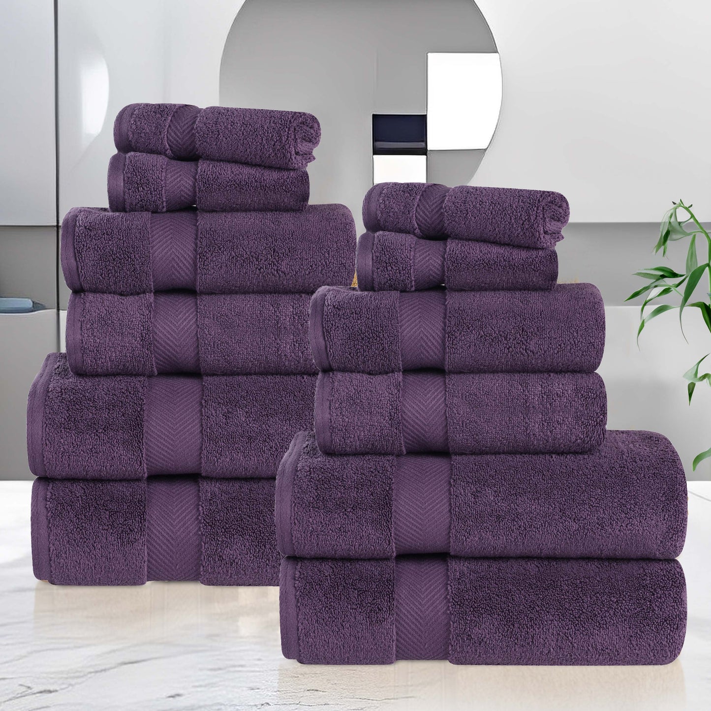 Zero Twist Cotton Ultra-Soft Absorbent Assorted - Grape Seed
