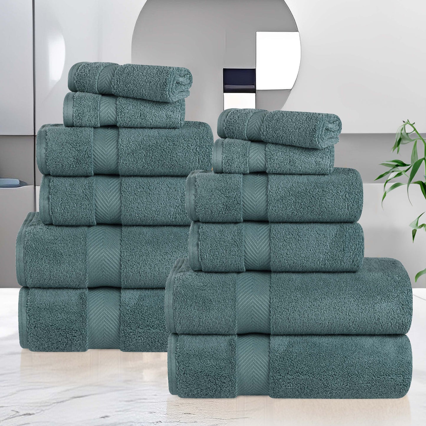 Zero Twist Cotton Ultra-Soft Absorbent Assorted - Jade Green