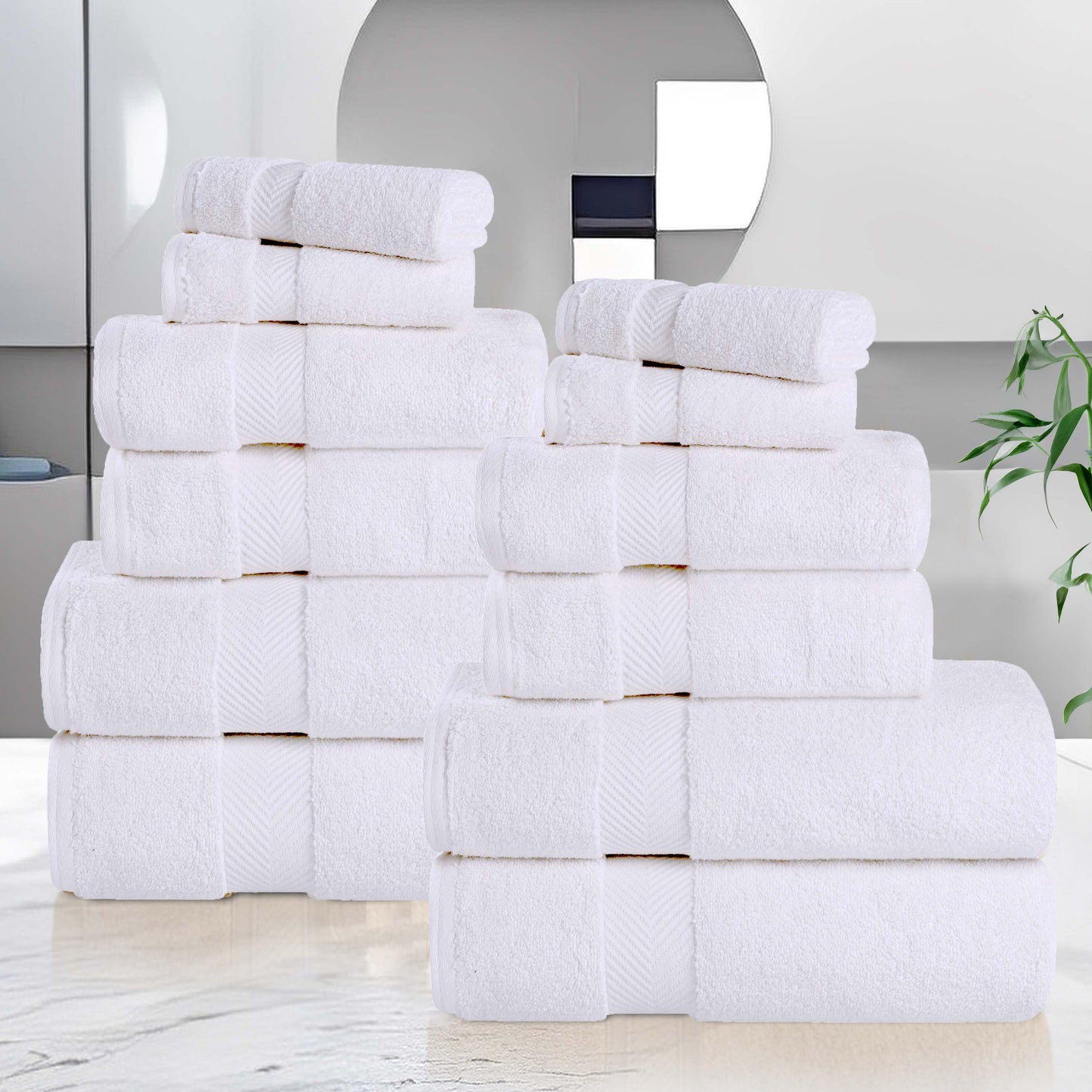 Zero Twist Cotton Ultra-Soft Absorbent Assorted - White
