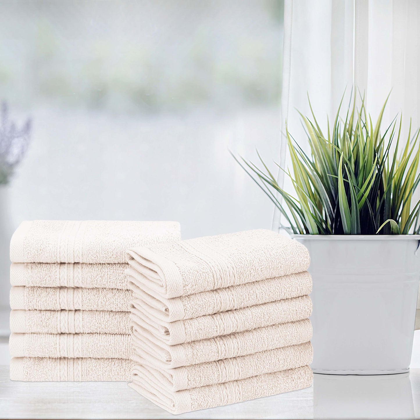 Eco-Friendly Ring Spun Cotton Towel Set - Ivory