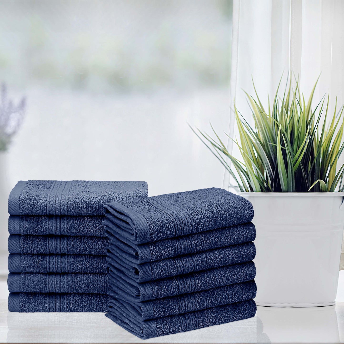 Eco-Friendly Ring Spun Cotton Towel Set - Navy Blue