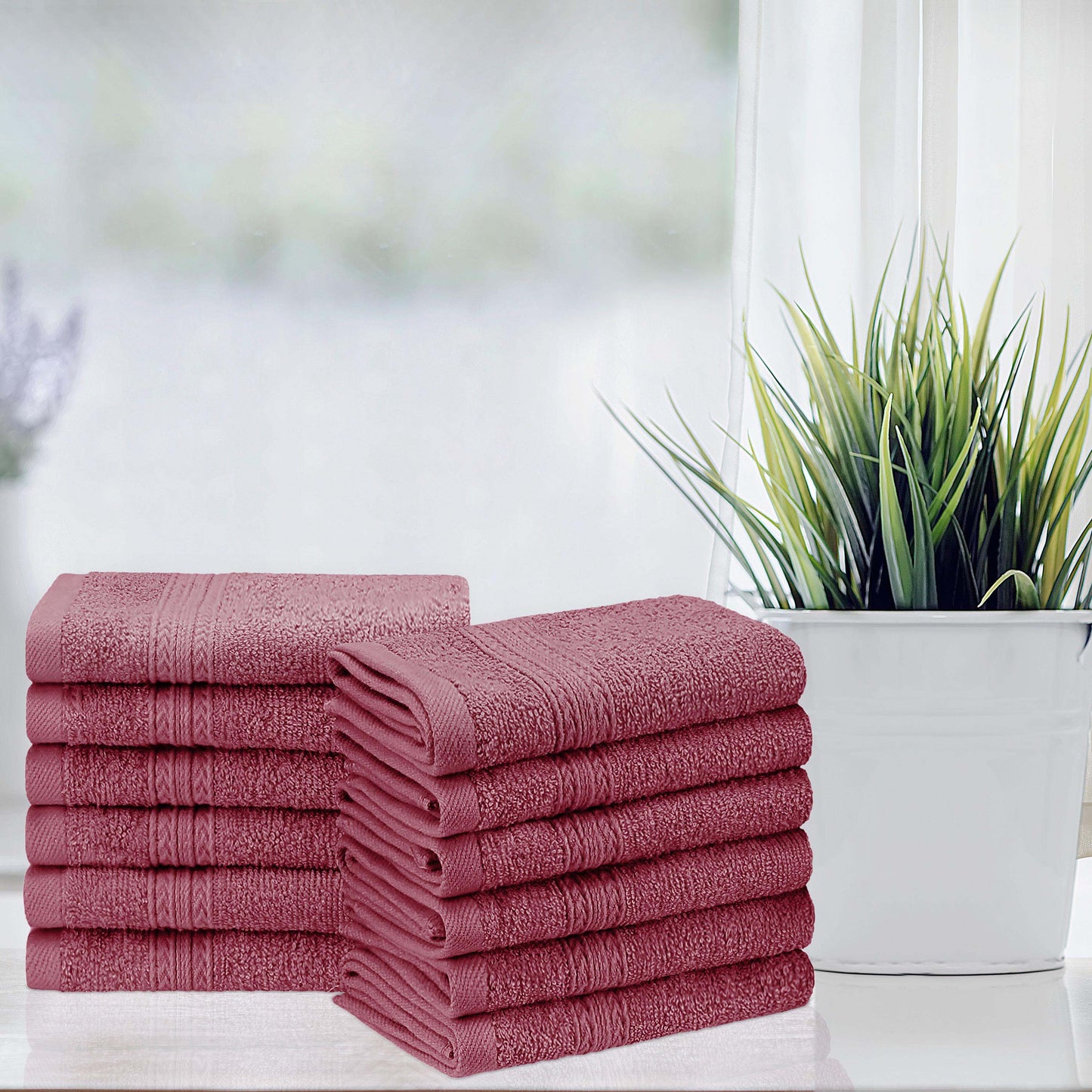 Eco-Friendly Ring Spun Cotton Towel Set - Rosewood