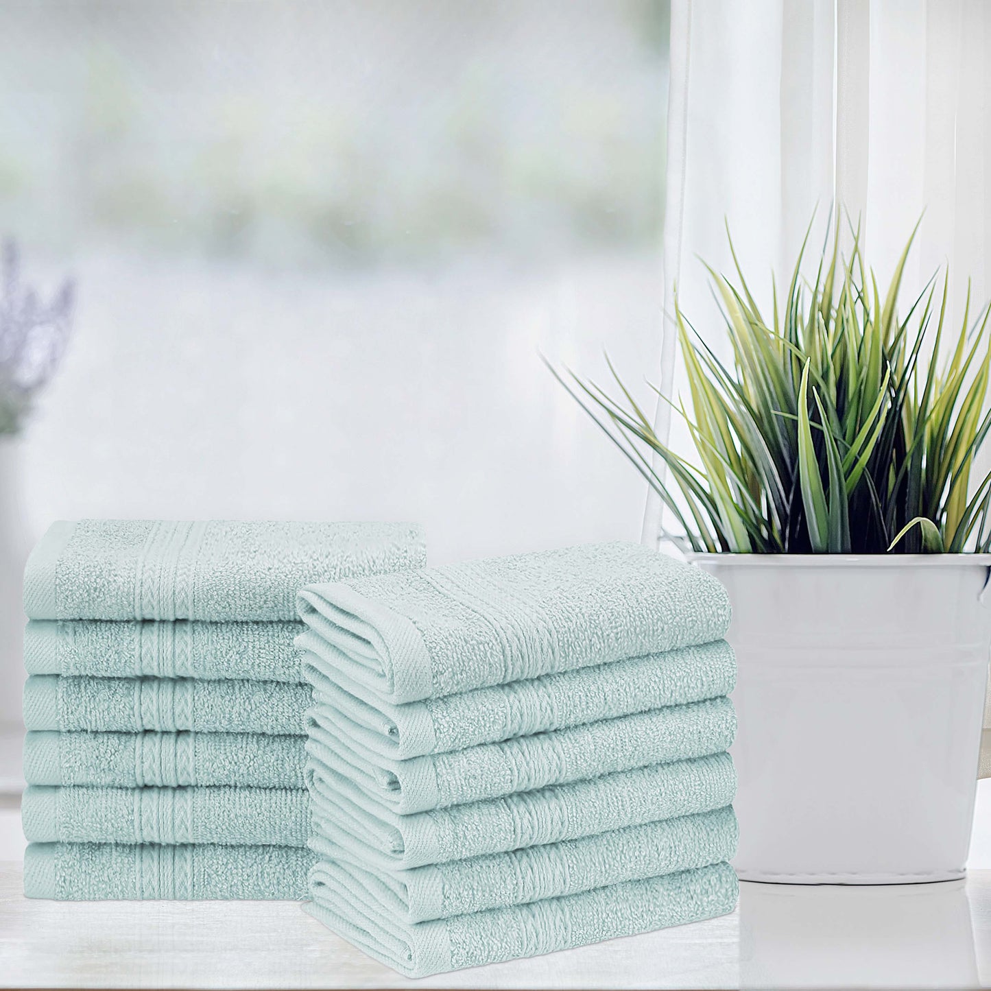 Eco-Friendly Ring Spun Cotton Towel Set - Aquamarine