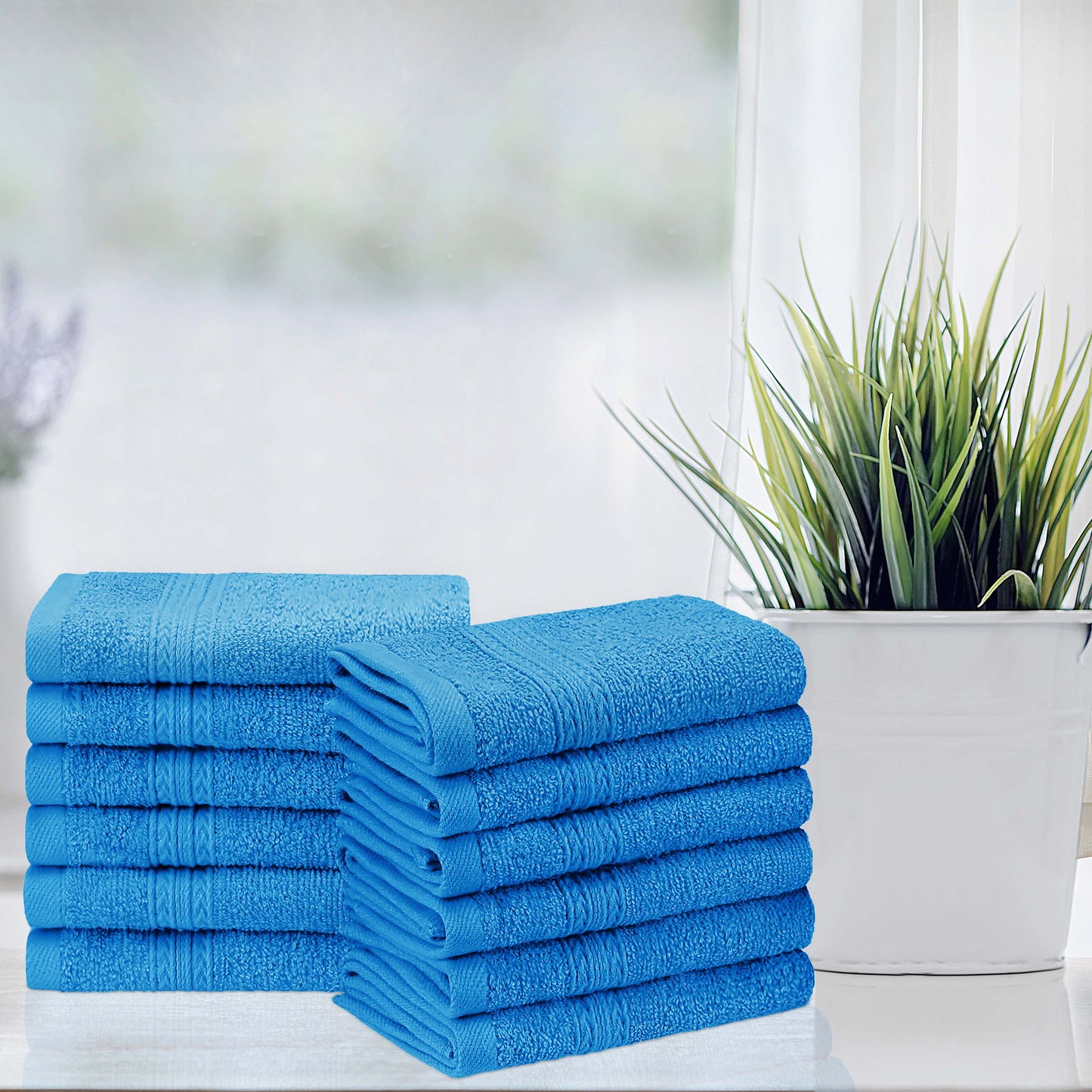 Eco-Friendly Ring Spun Cotton Towel Set - Aster Blue