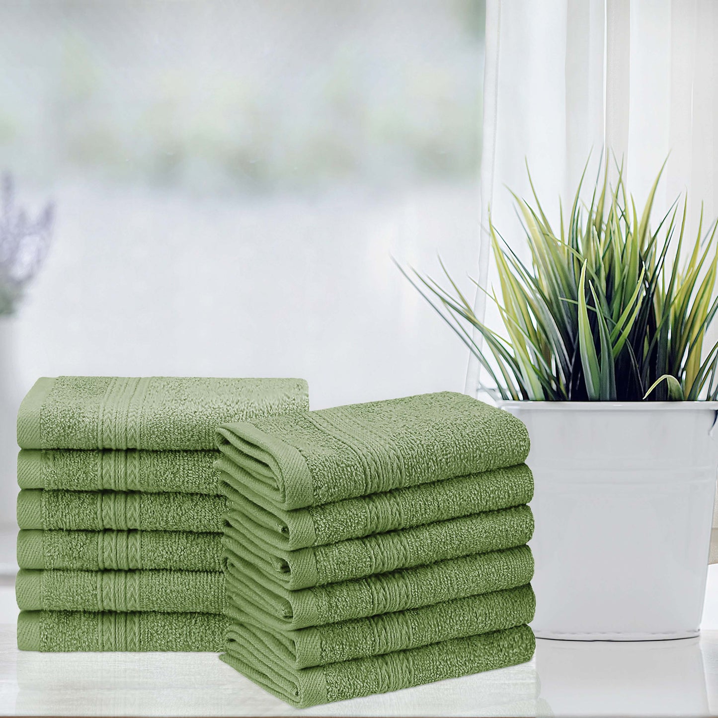 Eco-Friendly Ring Spun Cotton Towel Set - Terrace Green
