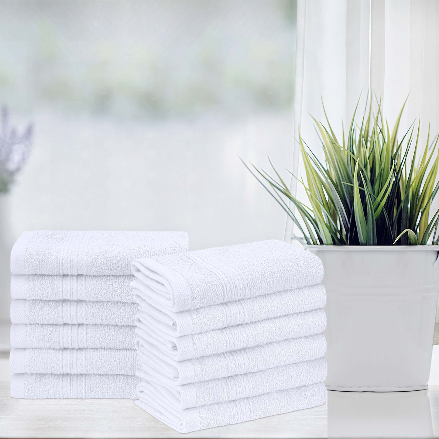 Eco-Friendly Ring Spun Cotton Towel Set - White