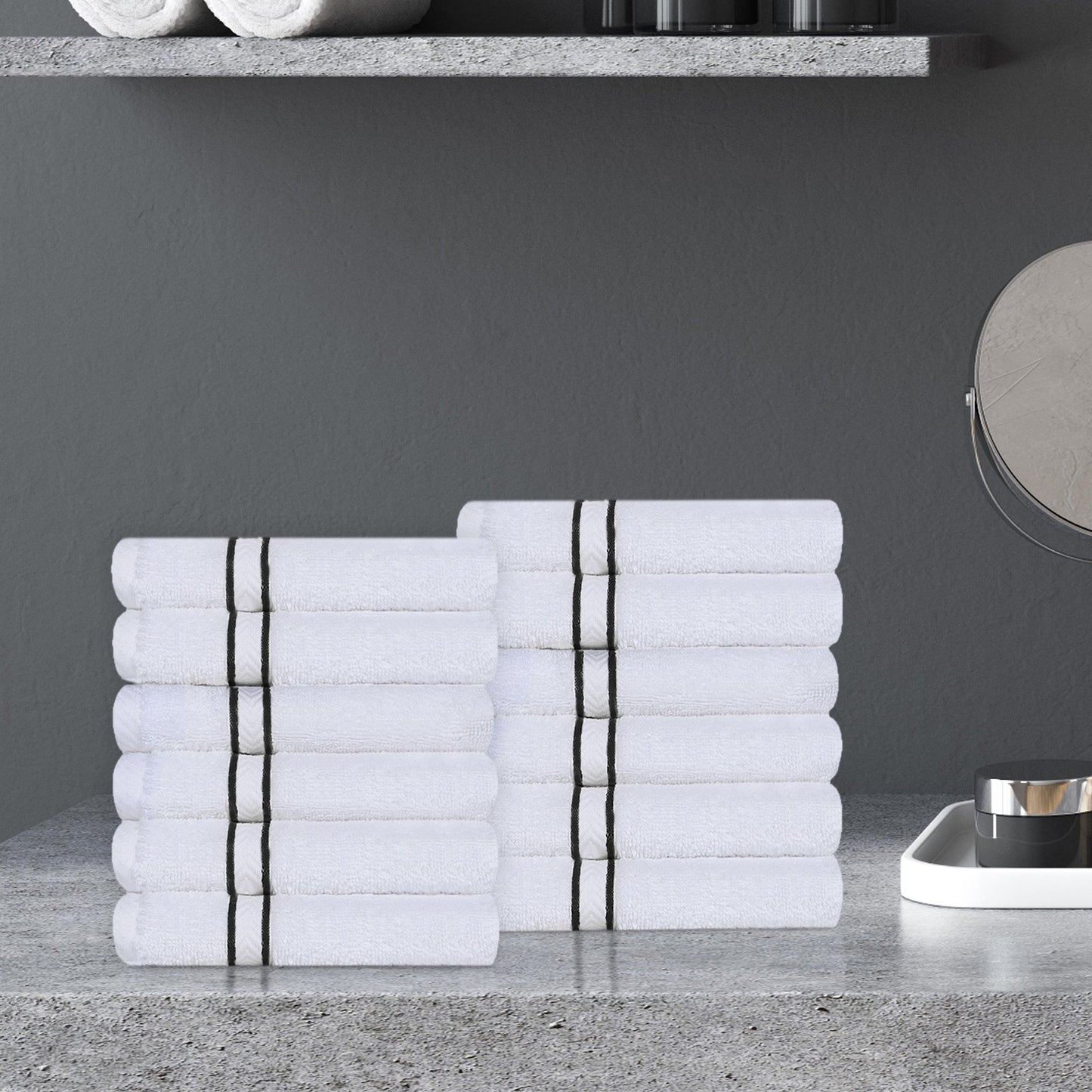 Ultra-Plush Turkish Cotton Hotel Collection Super Absorbent Solid Luxury Bathroom Set - Black