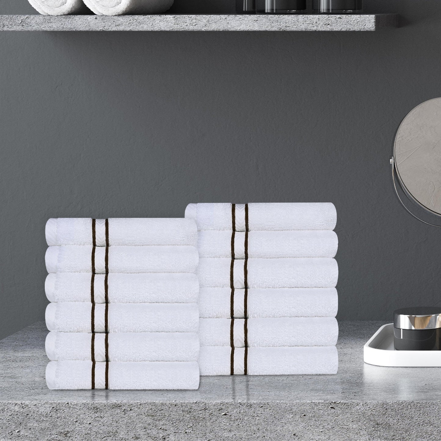 Ultra-Plush Turkish Cotton Hotel Collection Super Absorbent Solid Luxury Bathroom Set - Chocolate