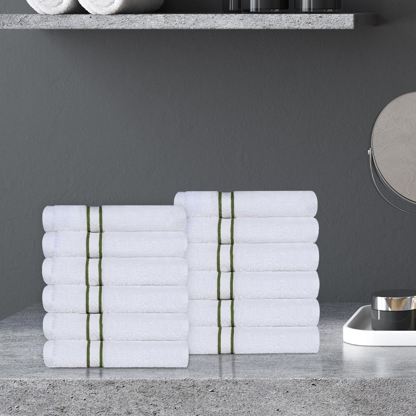 Ultra-Plush Turkish Cotton Hotel Collection Super Absorbent Solid Luxury Bathroom Set - Forest Green