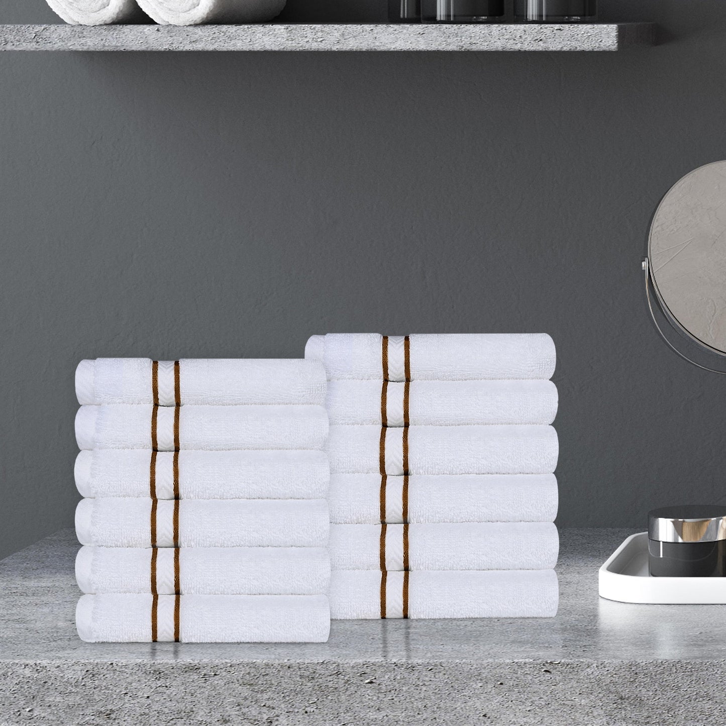 Ultra-Plush Turkish Cotton Hotel Collection Super Absorbent Solid Luxury Bathroom Set - Toast