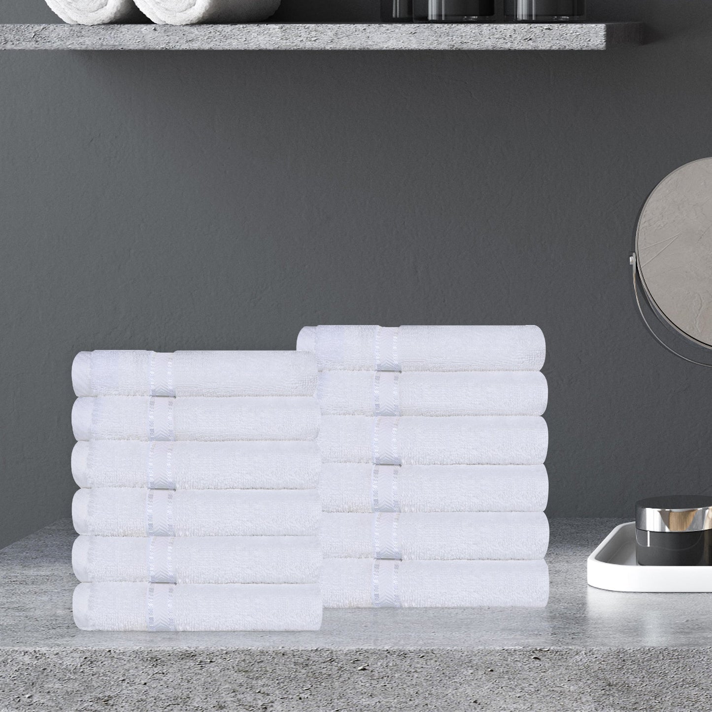 Ultra-Plush Turkish Cotton Hotel Collection Super Absorbent Solid Luxury Bathroom Set - White