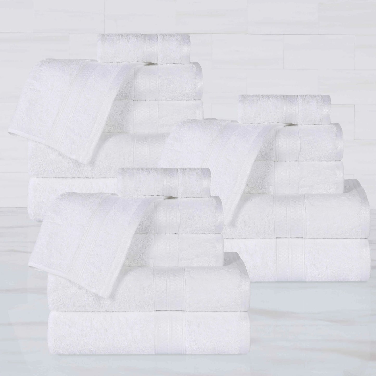 Rayon from Bamboo Cotton Blend Luxury Assorted 18 Piece Towel Set