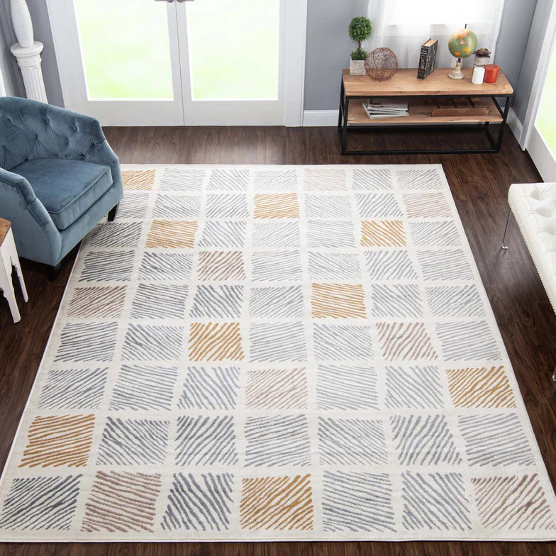 Lysandra Modern Geometric Indoor Area Rug - Gray