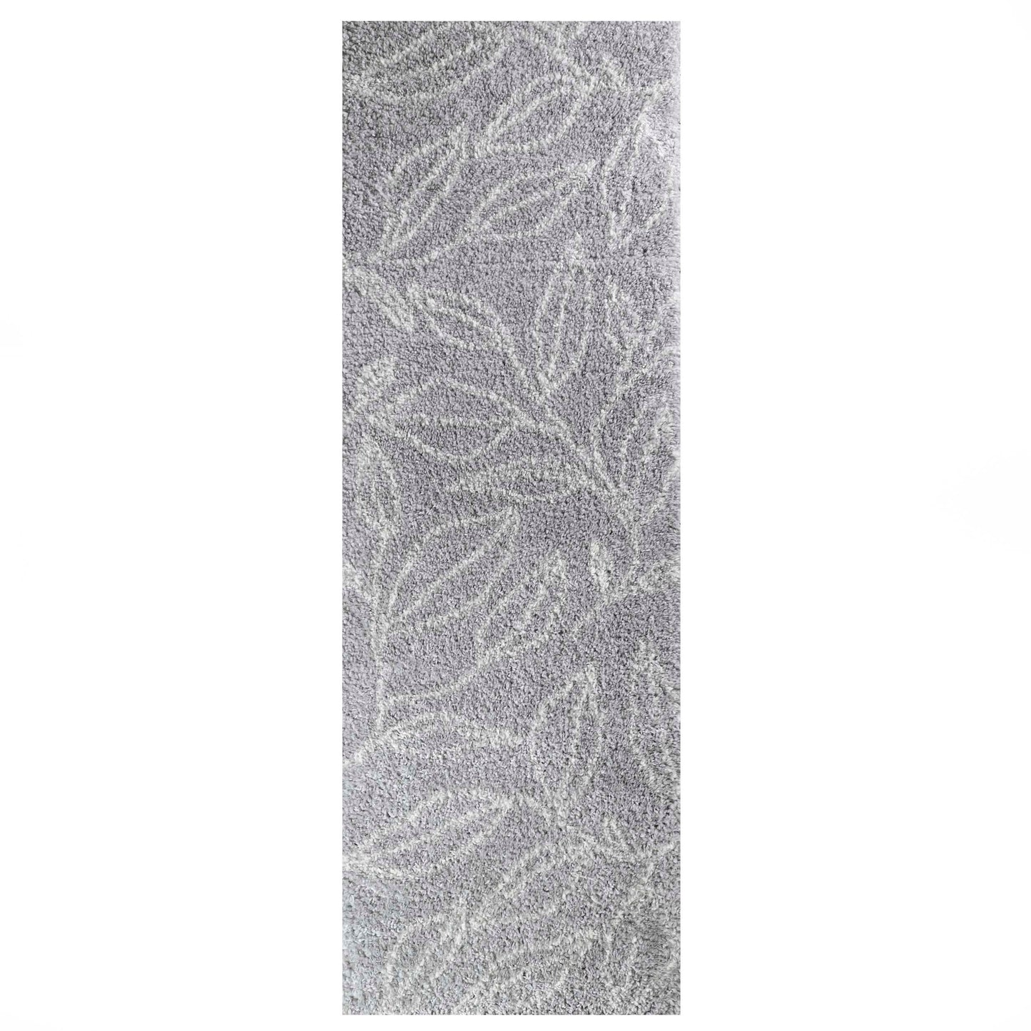 Superior Botanical Indoor Plush Shag Transitional Area Rug - Cream-Grey