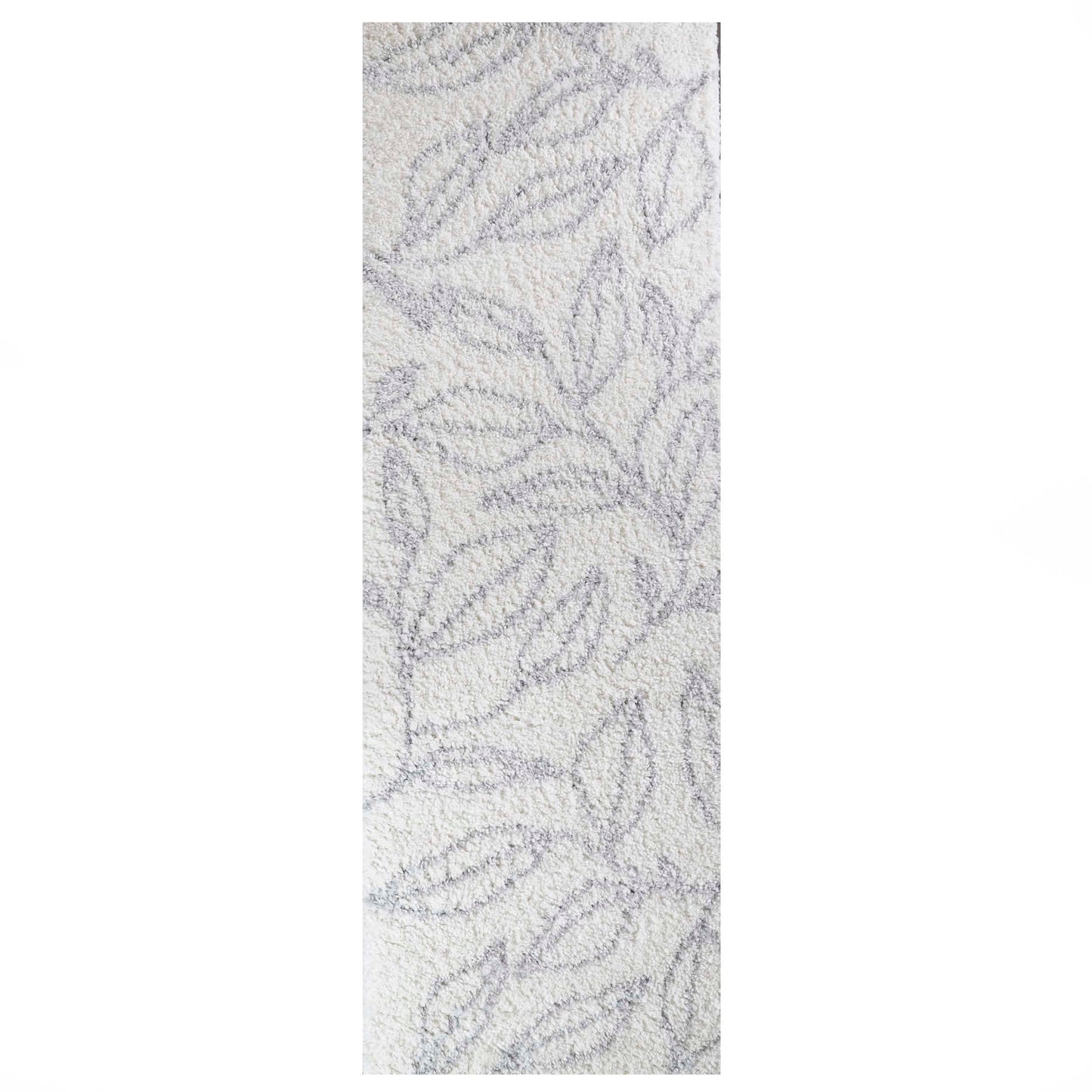 Superior Botanical Indoor Plush Shag Transitional Area Rug - Grey-Cream