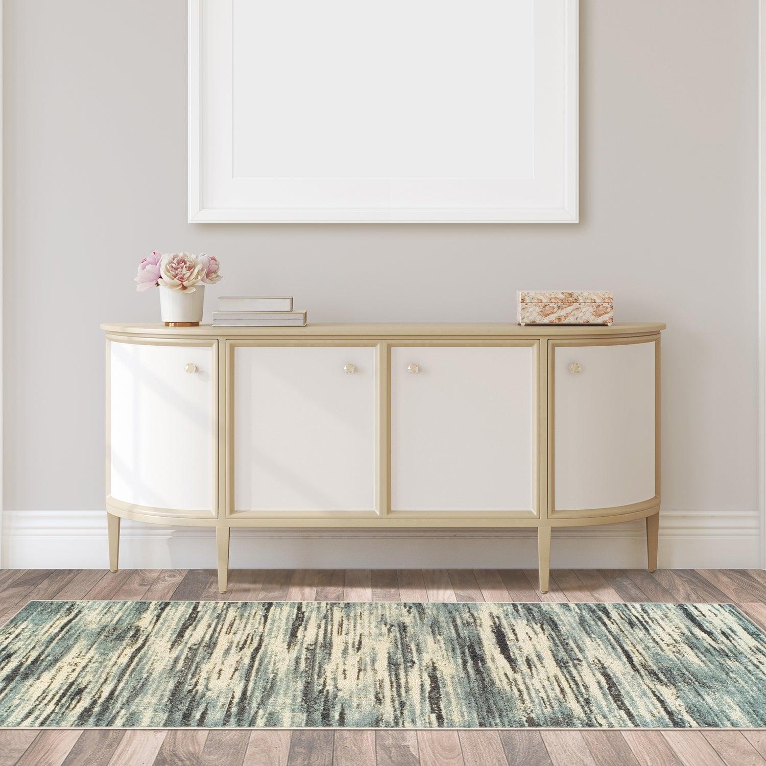 Superior Ashford Modern Abstract Stripe Indoor Area Rug - Blue