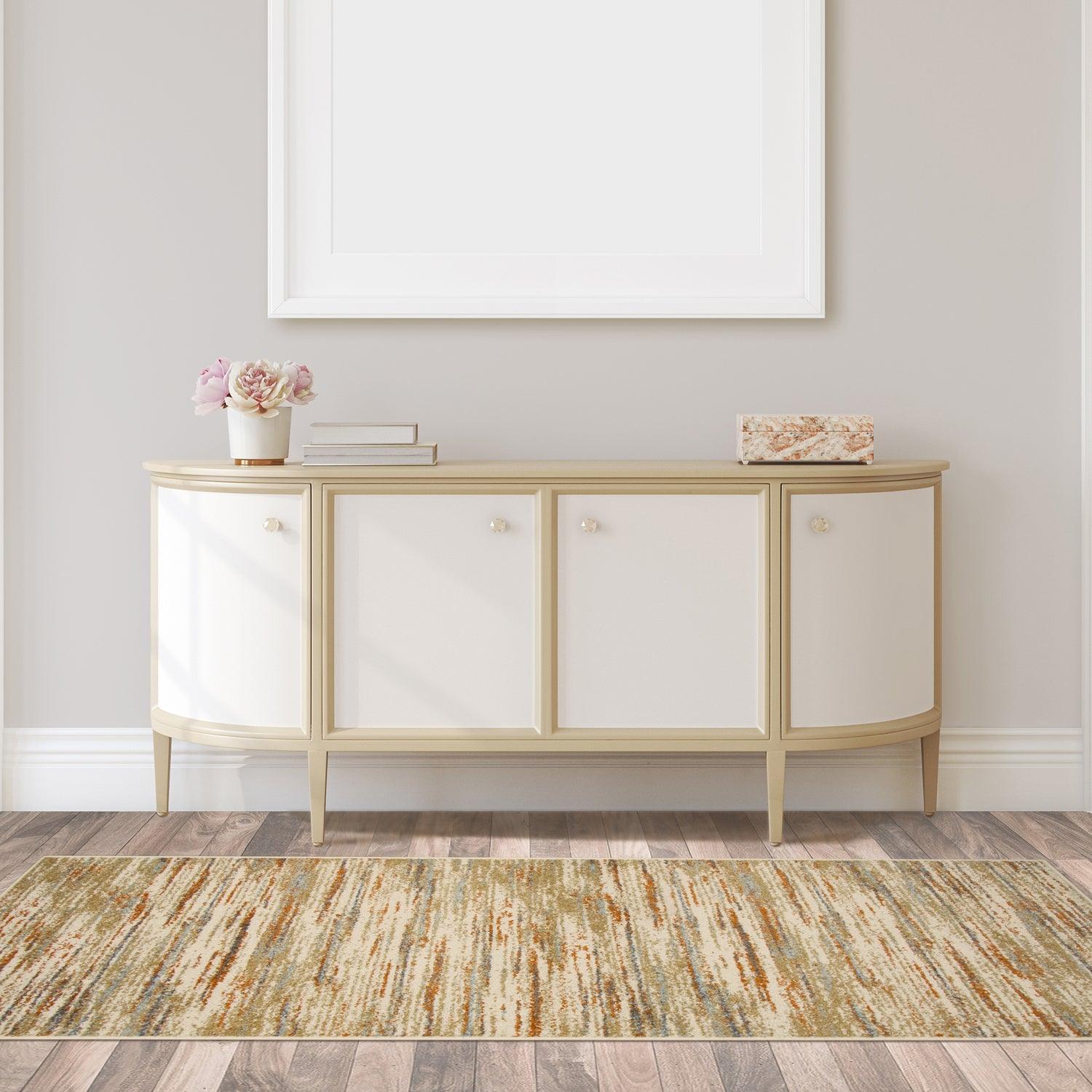 Superior Ashford Modern Abstract Stripe Indoor Area Rug - Rust