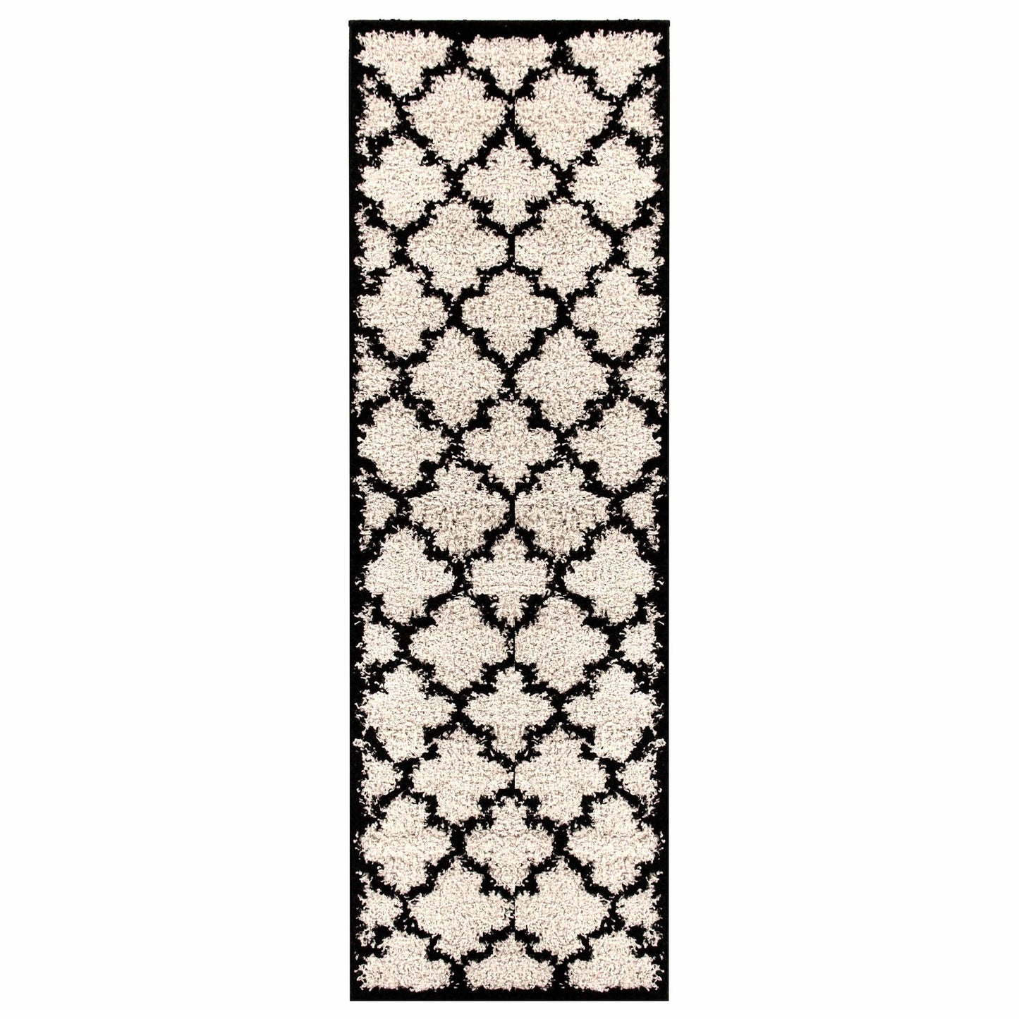 Superior Bengali Modern Geometric Lattice Trellis Indoor Shag Area Rug - Charcoal
