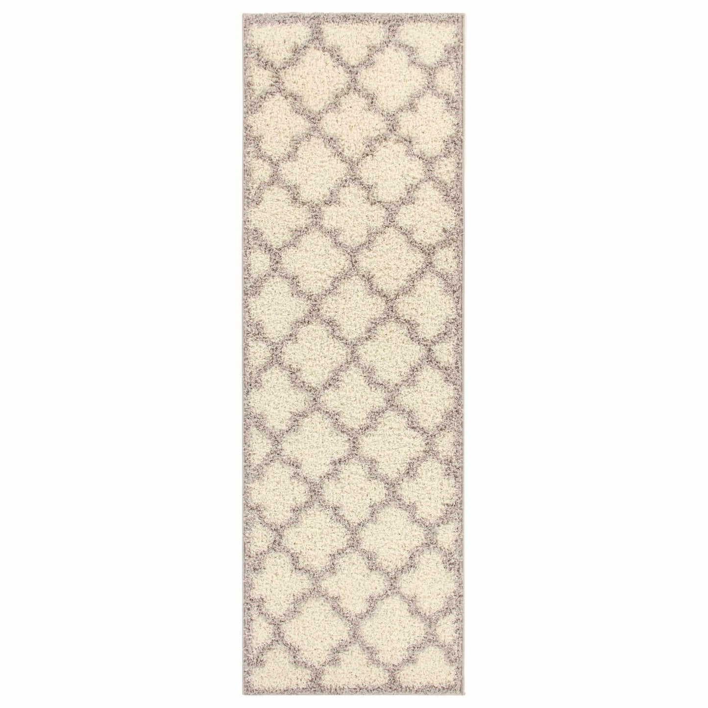 Superior Bengali Modern Geometric Lattice Trellis Indoor Shag Area Rug - Grey