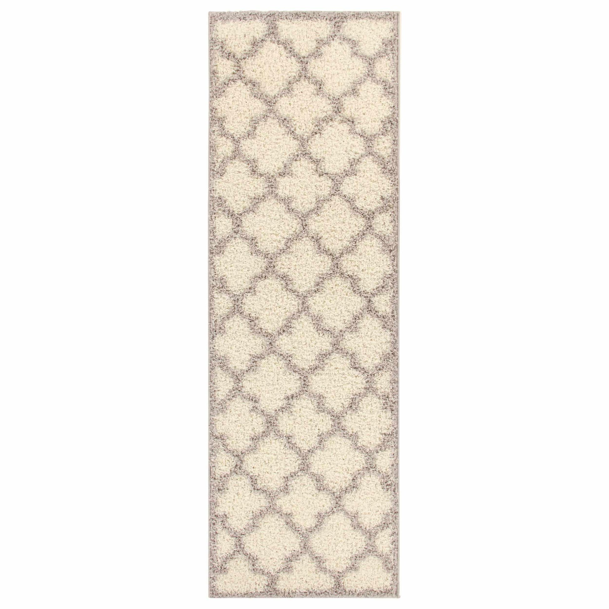Superior Bengali Modern Geometric Lattice Trellis Indoor Shag Area Rug - Grey
