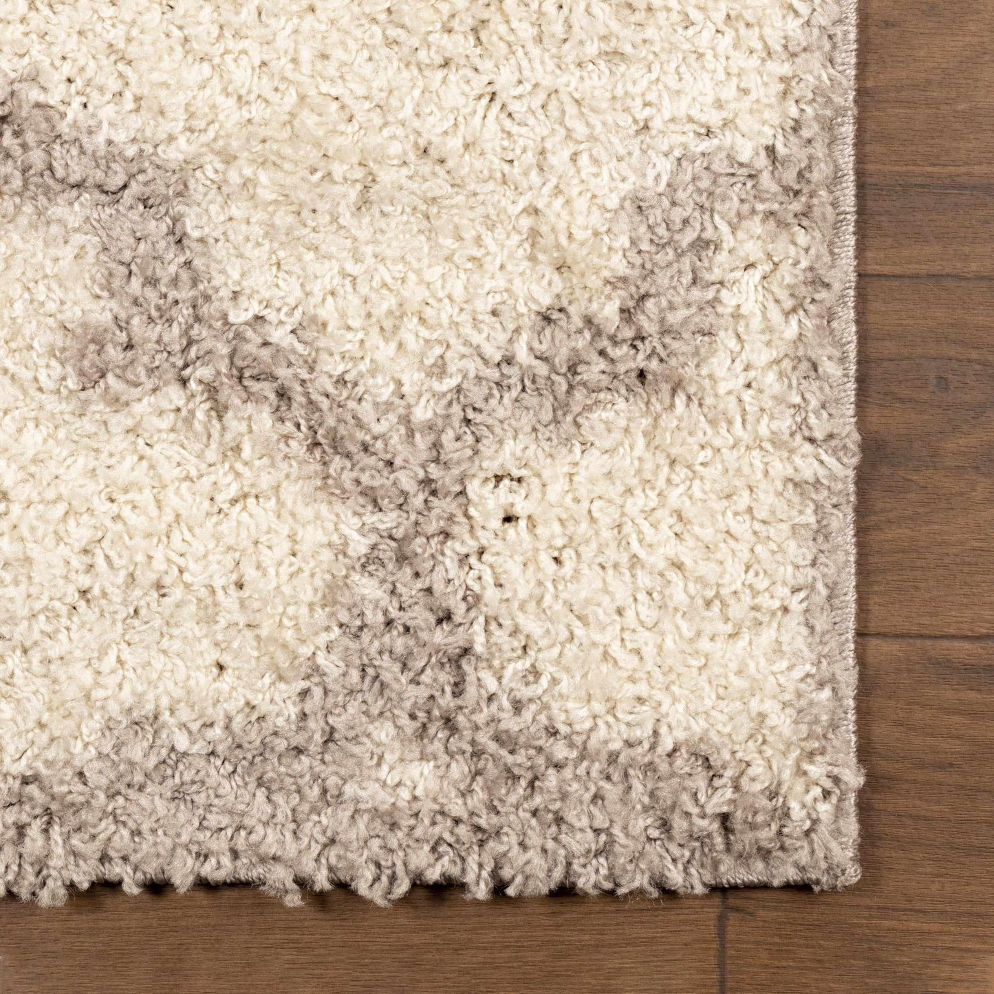 Superior Bengali Modern Geometric Lattice Trellis Indoor Shag Area Rug - Grey