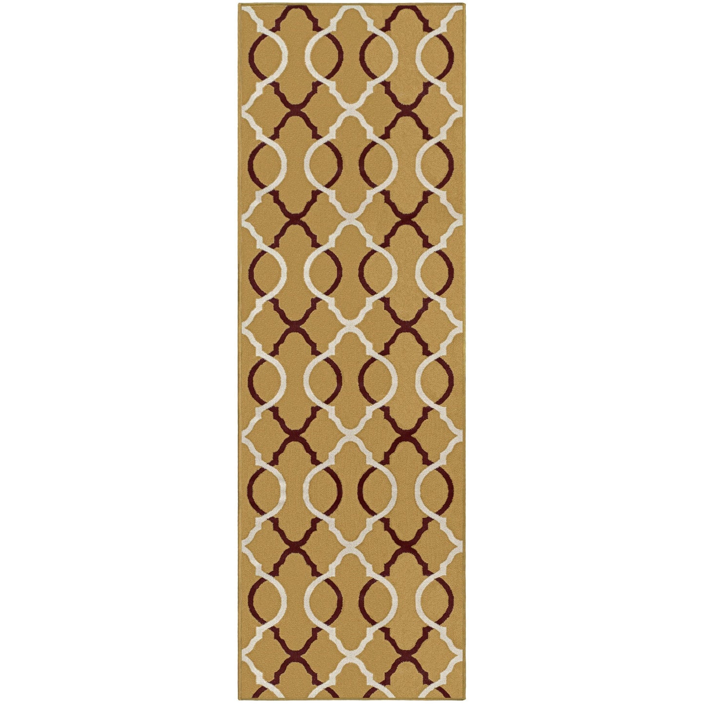 Superior Cadena Moroccan Trellis Contemporary Area Rug - Gold