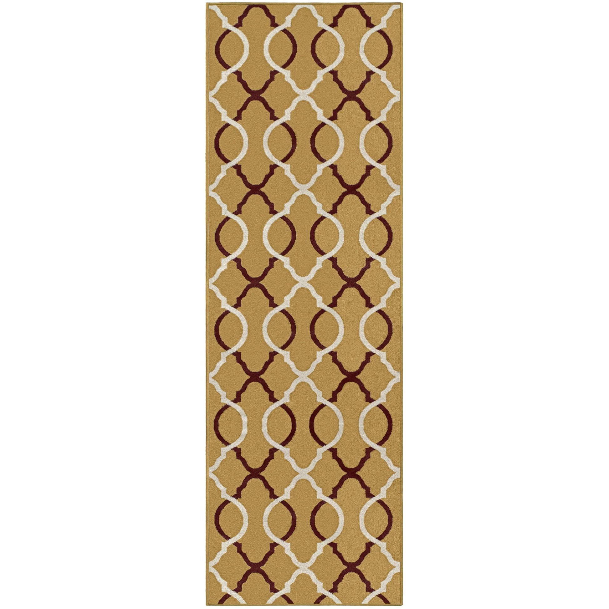 Superior Cadena Moroccan Trellis Contemporary Area Rug - Gold
