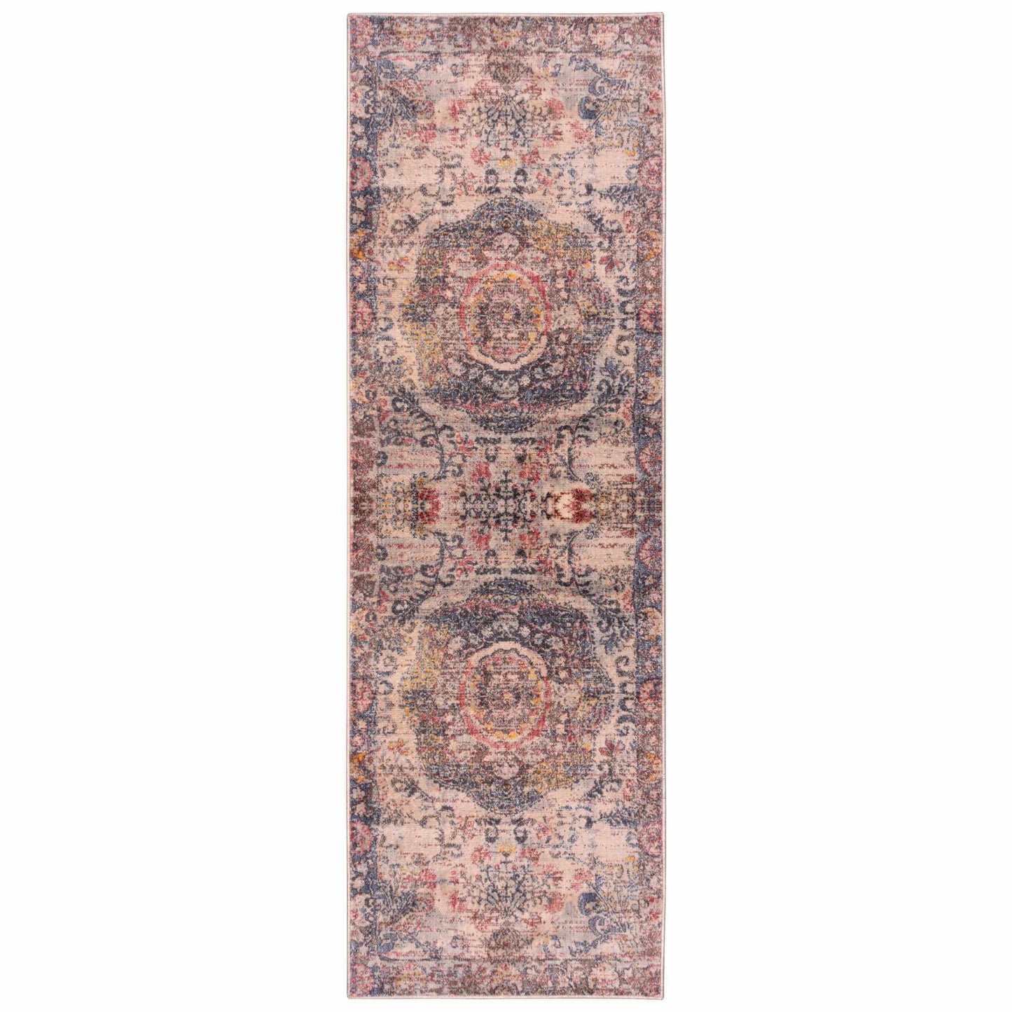 Cherise Distressed Vintage Medallion Area Rug