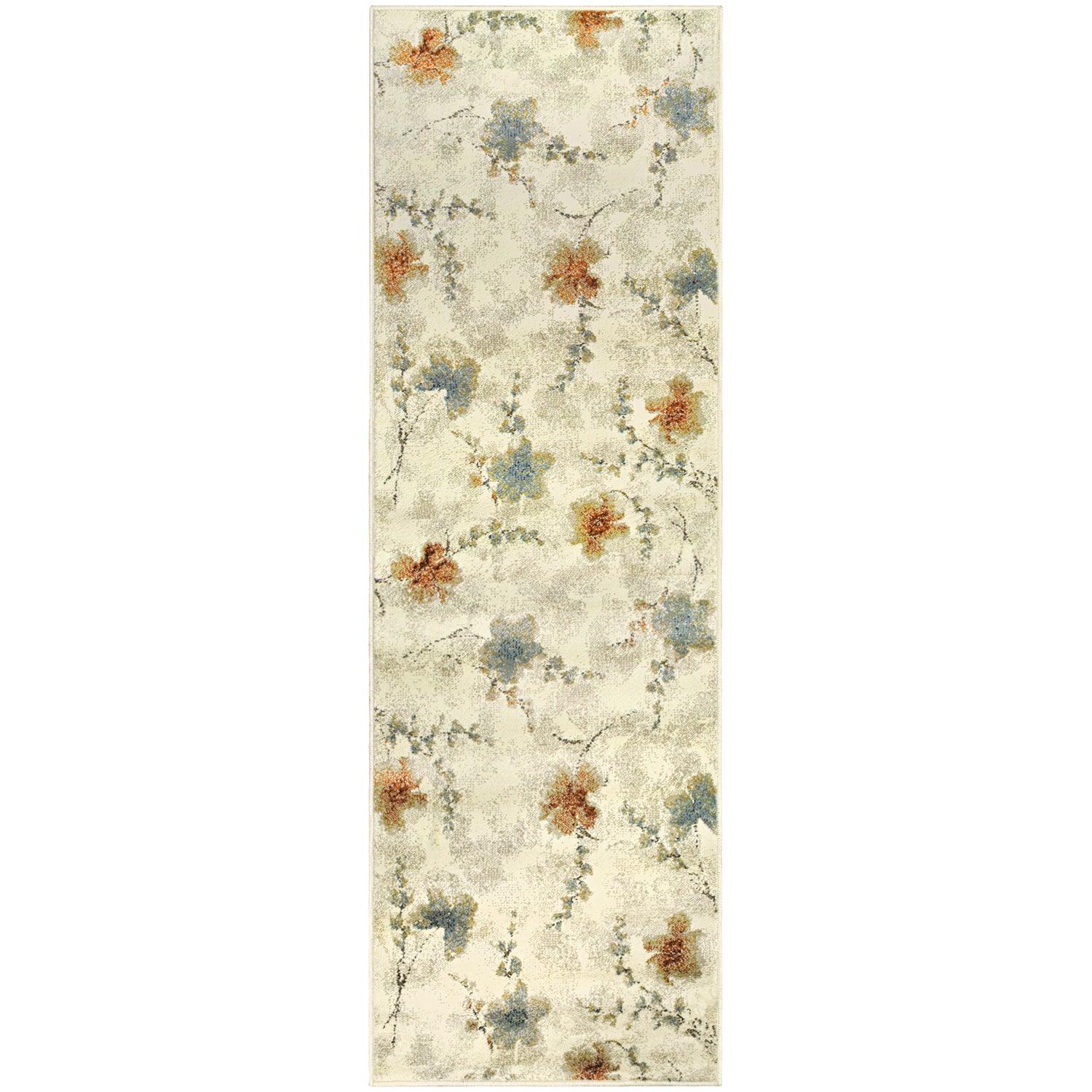 Superior Fiore Modern Oriental Floral Area Rug - Stone