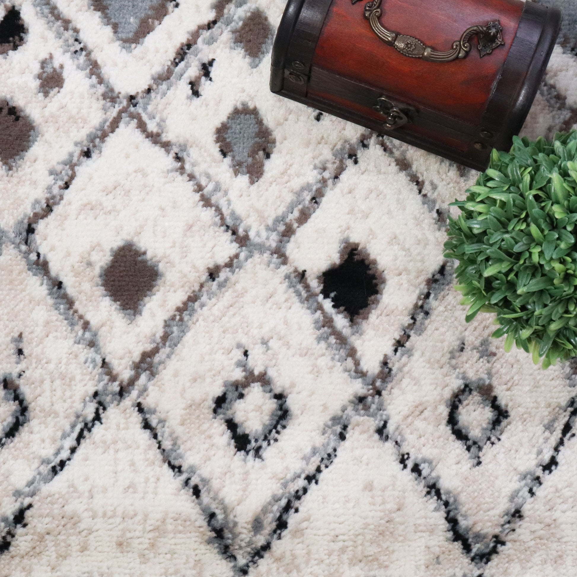 Tripp Modern Lattice Jute Backing Indoor Area Rug - Slate