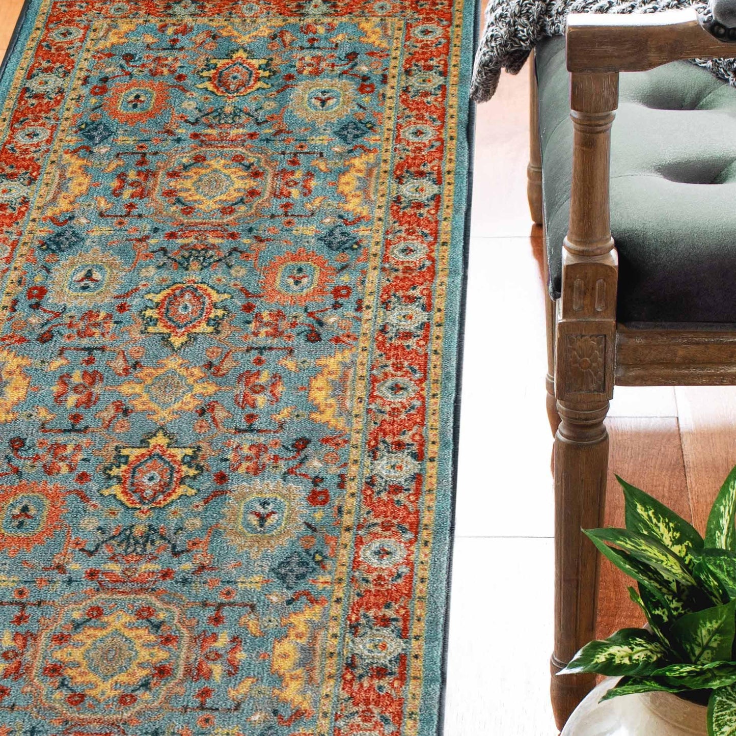 Superior Hadar Geometric Non-Slip Indoor Area Rug or Runner