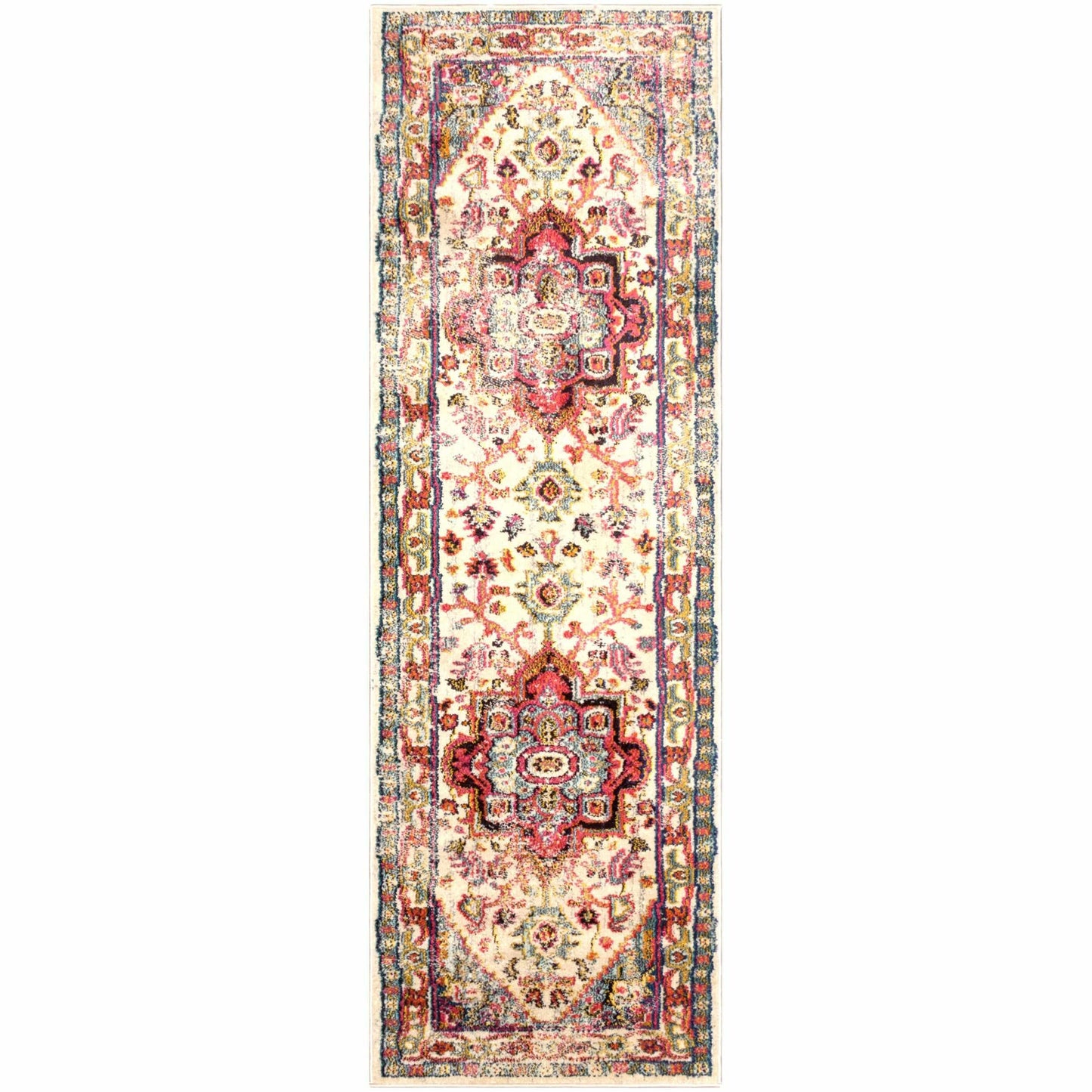Superior Jasmira Modern Distressed Oriental Medallion Indoor Area Rug or Runner
