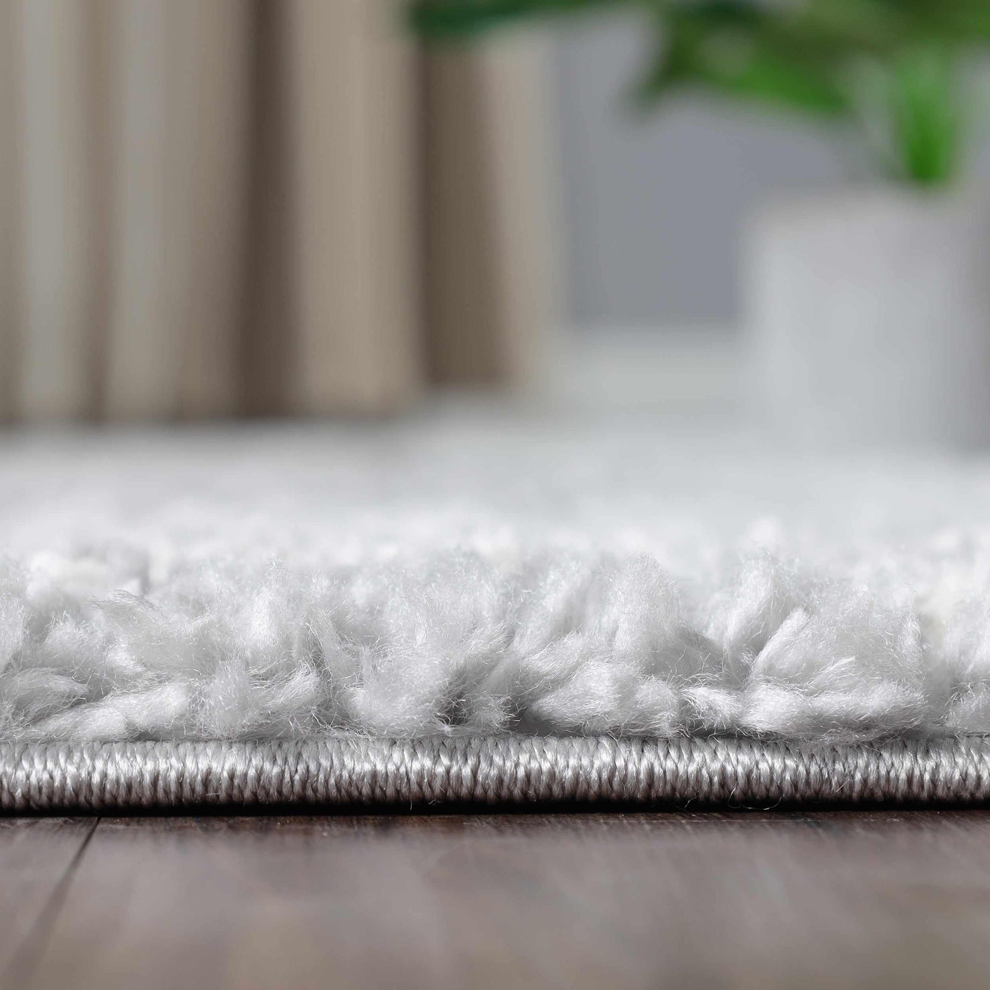 Superior Boho Geometric Indoor Plush Shag Area Rug - Cream-Grey